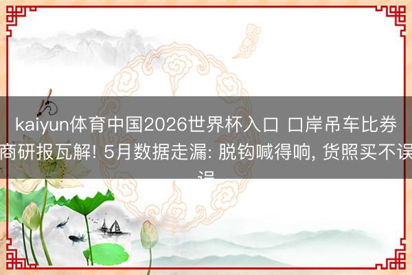 kaiyun体育中国2026世界杯入口 口岸吊车比券商研报瓦解! 5月数据走漏: 脱钩喊得响， 货照买不误