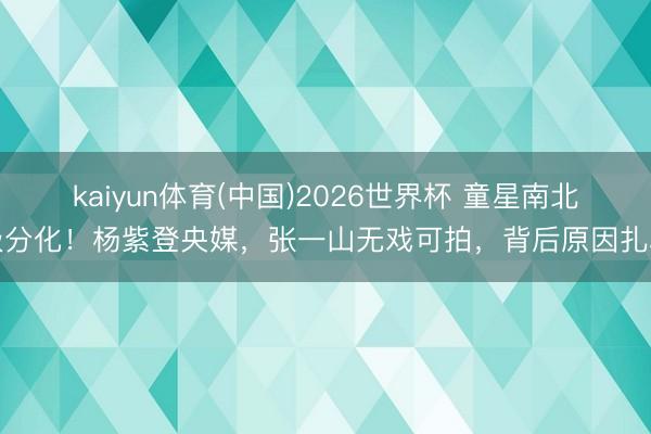 kaiyun体育(中国)2026世界杯 童星南北极分化！杨紫登央媒，张一山无戏可拍，背后原因扎心